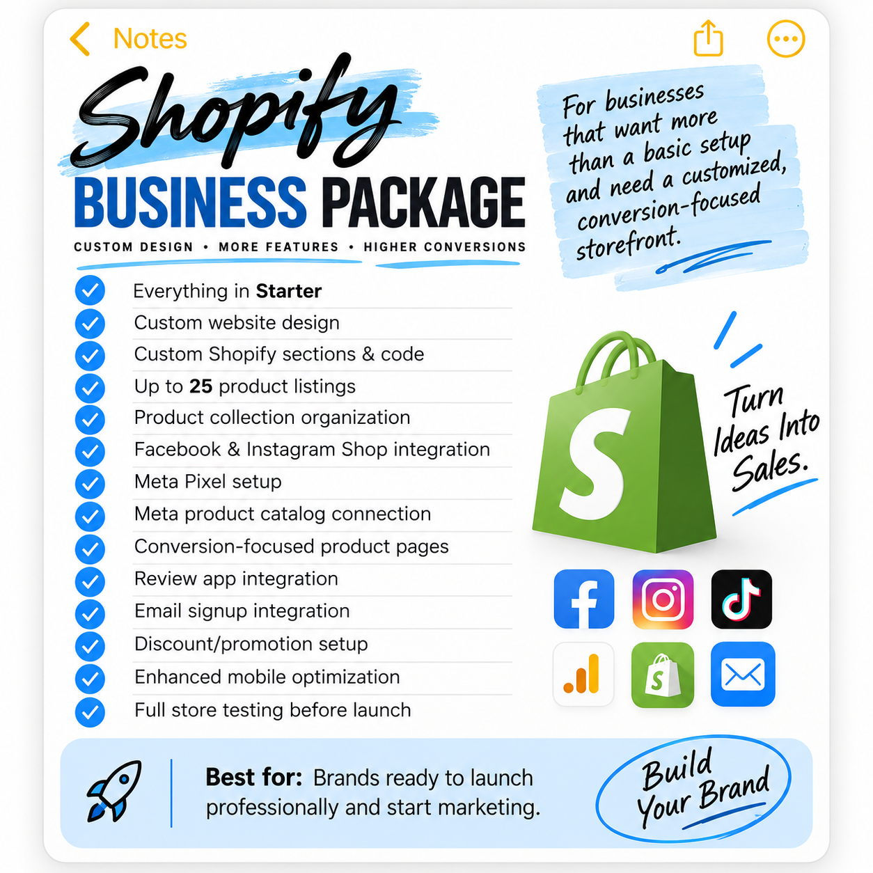 BUSINESS - A professionally designed store built around your brand.