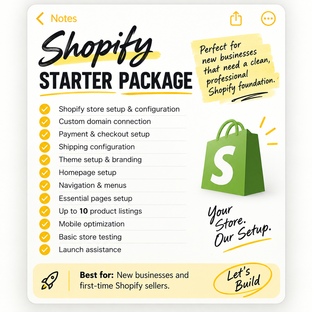 STARTER - Everything you need to get your Shopify store online.